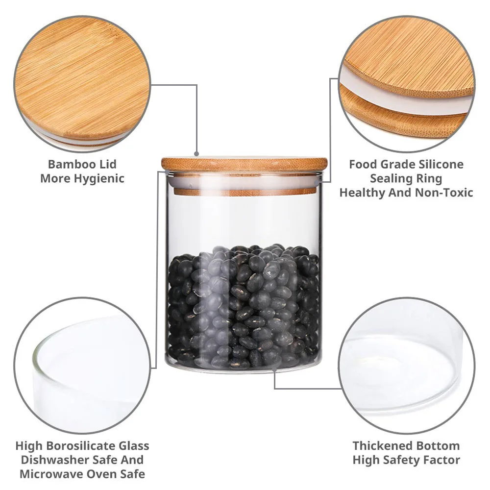 Кухонная банка для хранения стеклянные банки герметичные с крышкой бутылки