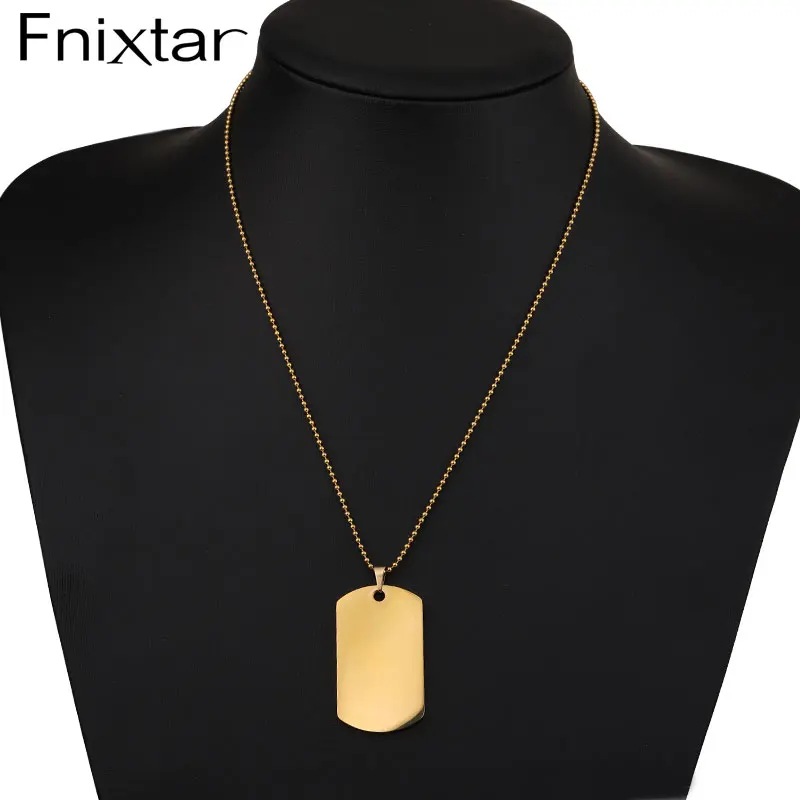 Fnixtar 20 шт. с логотипом на заказ прямоугольная пустая подвеска ожерелье цепочка из