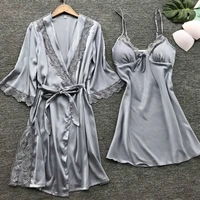 womens sexy lace sleepwear lingerie lace pajamas robe set underwear nightdress ladies home clothes dress robe pajamas