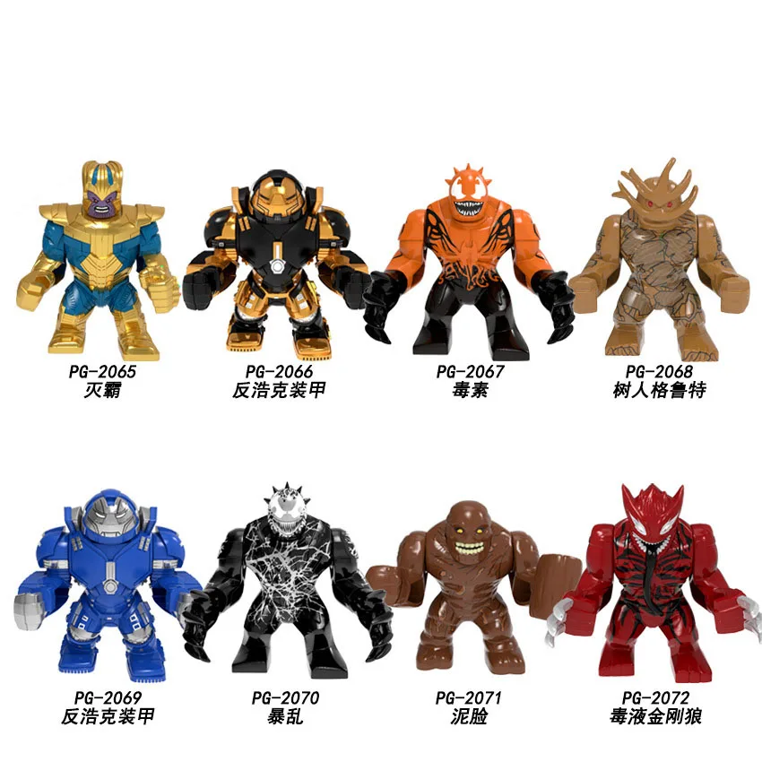 Disney NEW Thanos Large Anti Venom Loki Carnage Green Lantern Hulk Buster Goblin Thing Building Block Figures Toys For Kids | Игрушки и