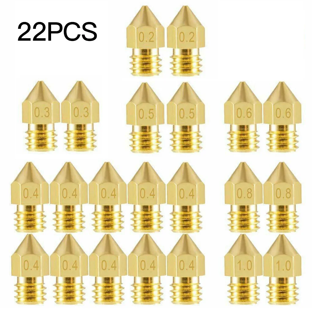 

MK8 Brass Nozzle 0.2MM 0.3MM 0.4MM 0.5MM 0.8mm Extruder Print Head Nozzle For 1.75MM CR10 Ender-3 3D Printer Accessories