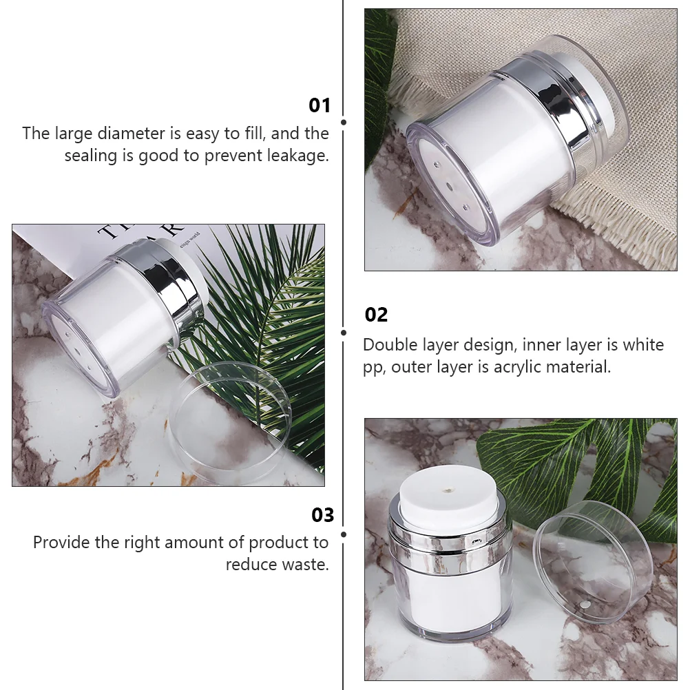 

3Pcs Drop-resistant Sub Bottles Creams Pots Double-layer Sample Jars for Cream
