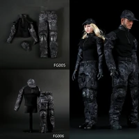 in stock fg005 fg006 16 scale femaleman solider figure accessory black python camouflage combat uniforms for 12action