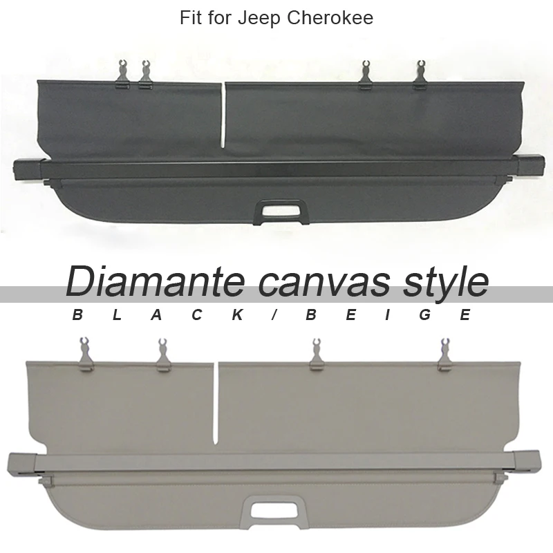 

Mutips 1Set Car Rear Trunk Cargo Cover For Jeep Cherokee Car-styling Black Security Shield Shade Automobile accessories interior