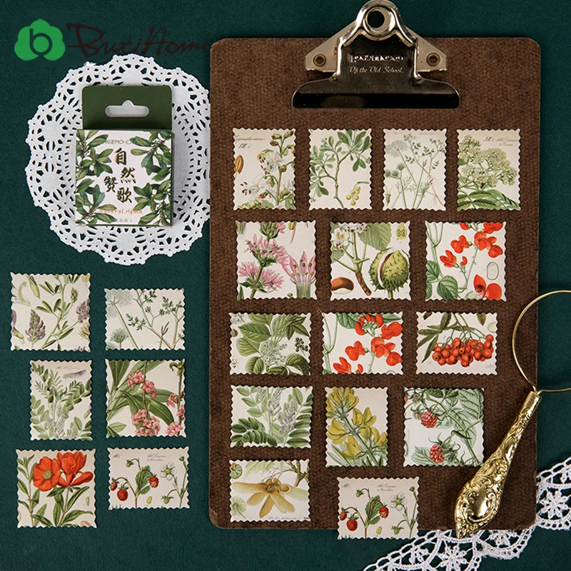 46 шт натуральный гимн коробки упакованы Стикеры завод наклейка для скрапбукинга