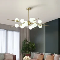 modern luxury led chandelier glass ball pendant lamp living dining room kitchen hanging lights indoor ceiling mounted luminaire