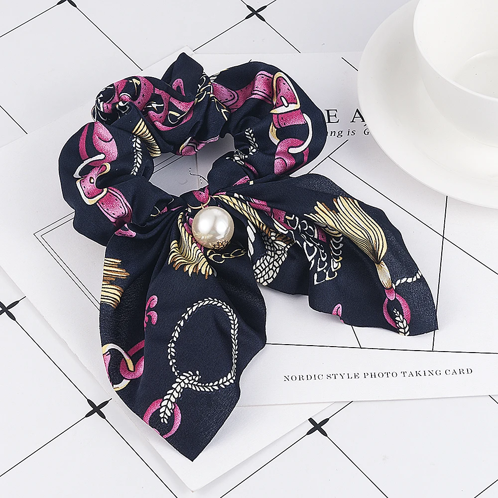 Цветок, изысканный красивый принт, морские подарки, веревка для волос, регулируемая жемчужина, 13 цветов, подарок на день Святого Валентина, эластичная, 1 шт., уникальный бант
