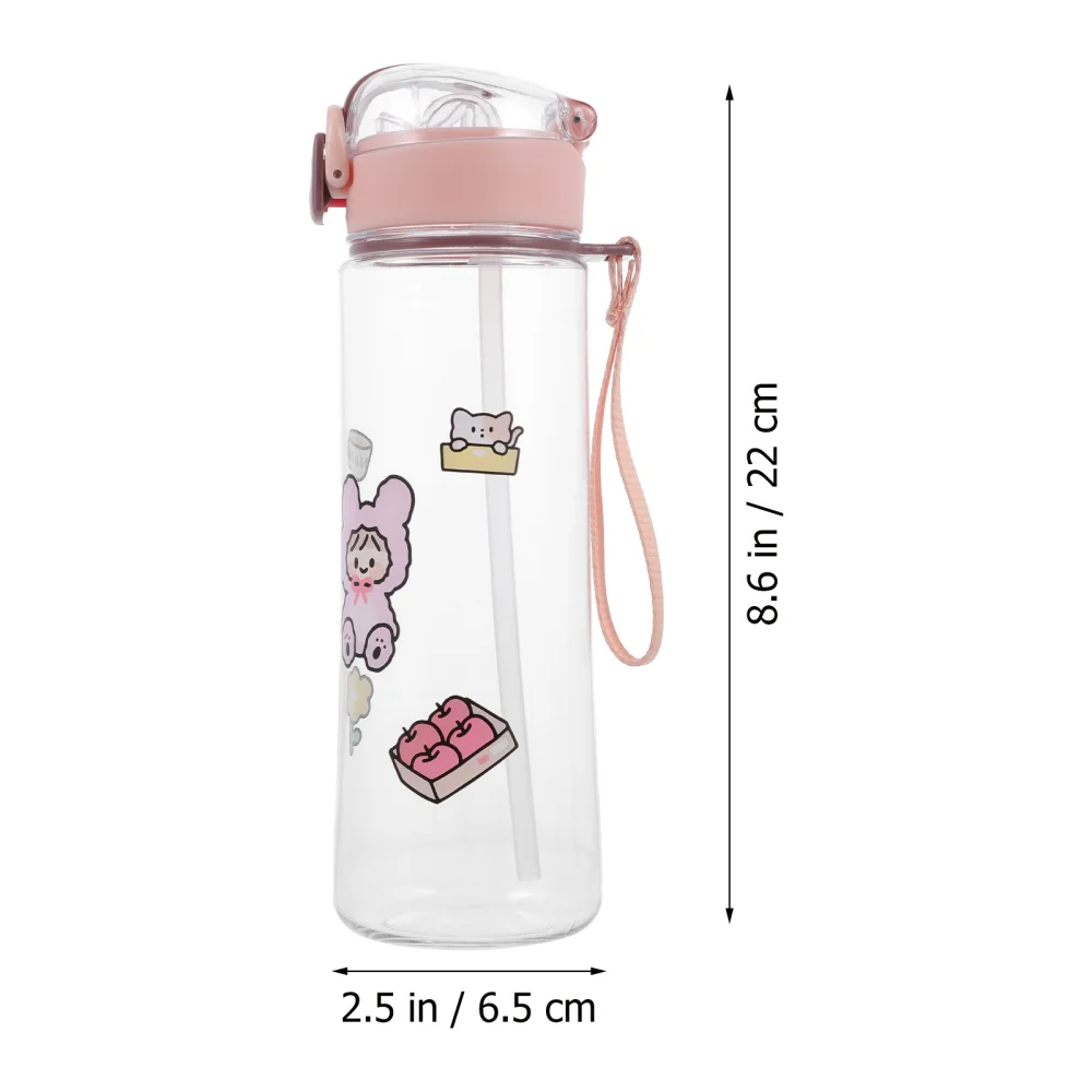 

1Pc 500ml Cartoon Pattern Straw Cup Water Drinking Cup Sippy Cup Coffee Cup