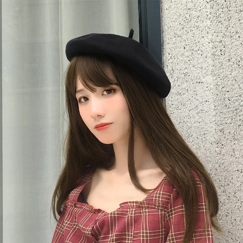 

H3551 Women Beret Hat Female Summer Thin Breathable Simple Painter Cap Pure Color Korean Fashion All-match Student Girl Hats