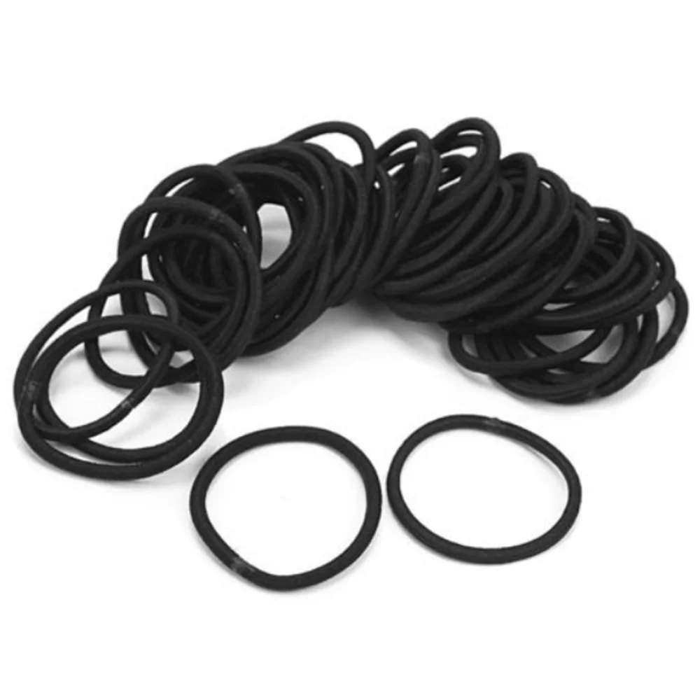 100 шт./лот Черные резинки для волос разноцветные конский хвост женские 4 мм