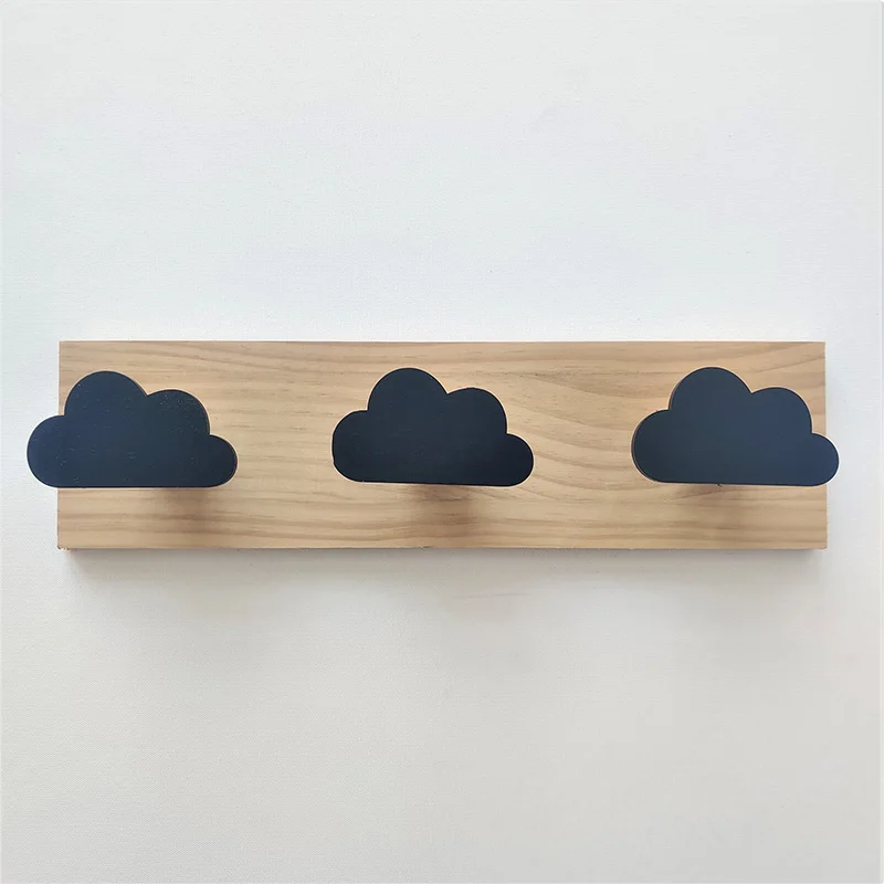 

Modern Kids Room Wall Mounted Hooks Wooden Cartoon Car Crown Cloud Shaped Coat Hat Rack Door Hanging Clothes Hooks Nursery Décor