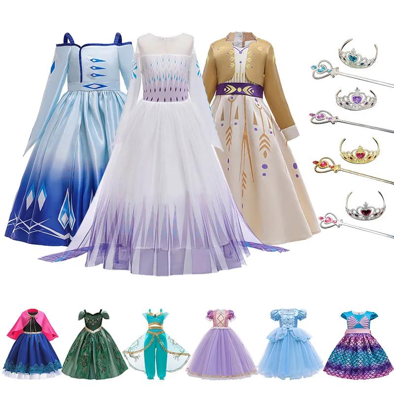

От 3 до 12 лет Детская бальная одежда, косплей, элегантное детское платье принцессы для девочек, детское праздничное платье, костюм