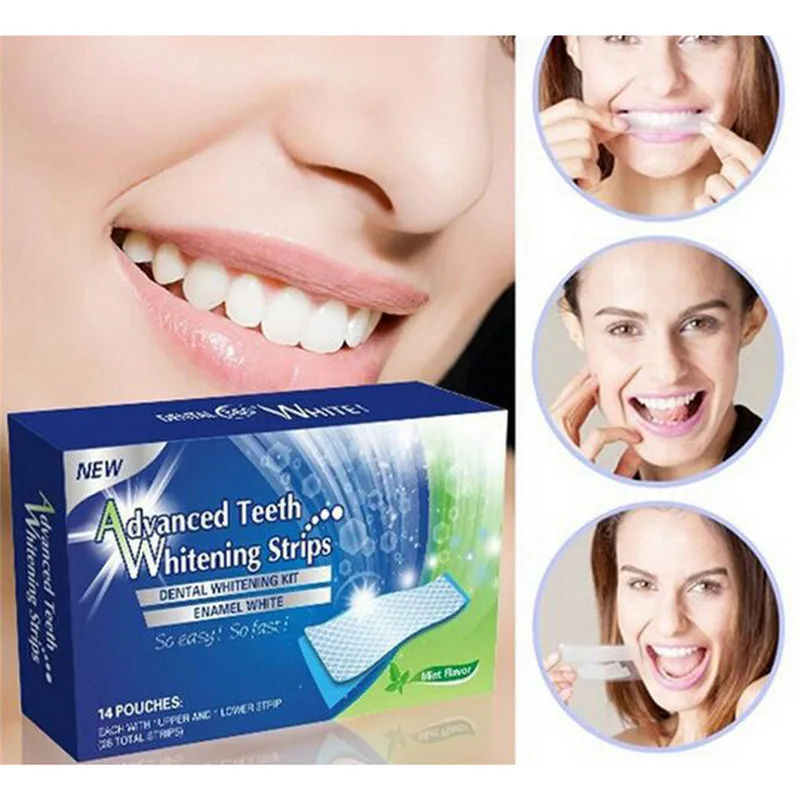 28 шт. отбеливание зубов полоски отбеливания белого оральный уход за зубами Чехлы
