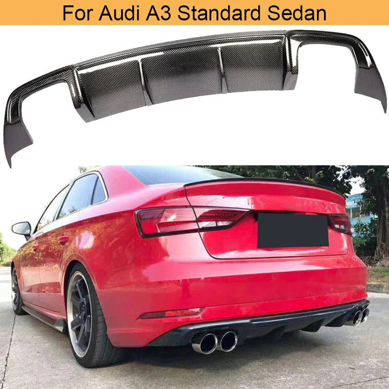Диффузор для заднего бампера из углеродного волокна спойлер Audi A3 Standard Sedan 2017 2019 Non
