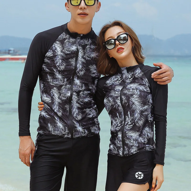 

Спортивные женские купальные костюмы для пар, одежда для плавания с длинным рукавом и юбкой большого размера, женские брюки для серфинга, 2019