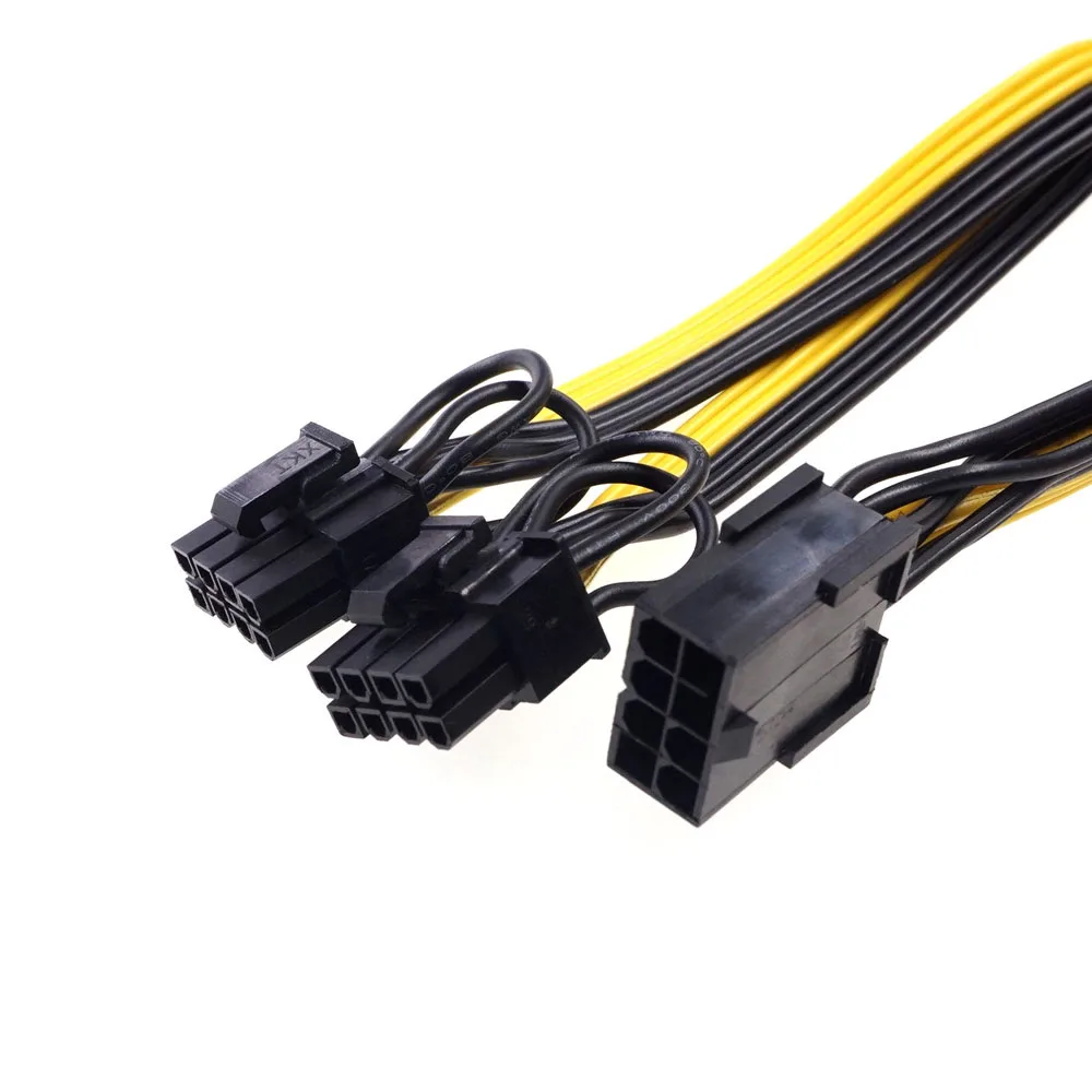 100 шт. GPU PCI-E PCIE 8 P разъем к двойному Pin 6 + 2 p видеокарта кабель адаптера питания 18AWG
