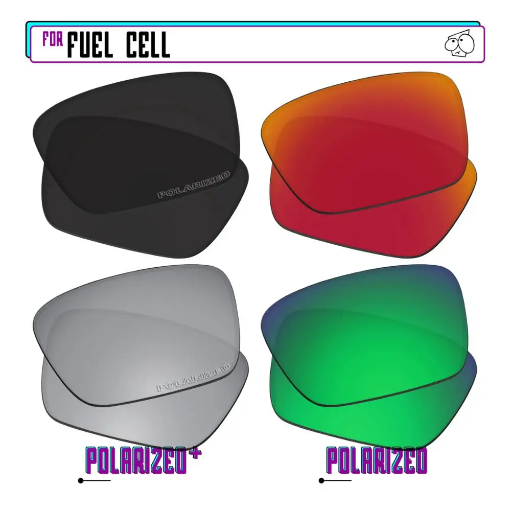 EZReplace Polarized Replacement Lenses for - Oakley Fuel Cell Sunglasses - BkSrP Plus-RedGreenP