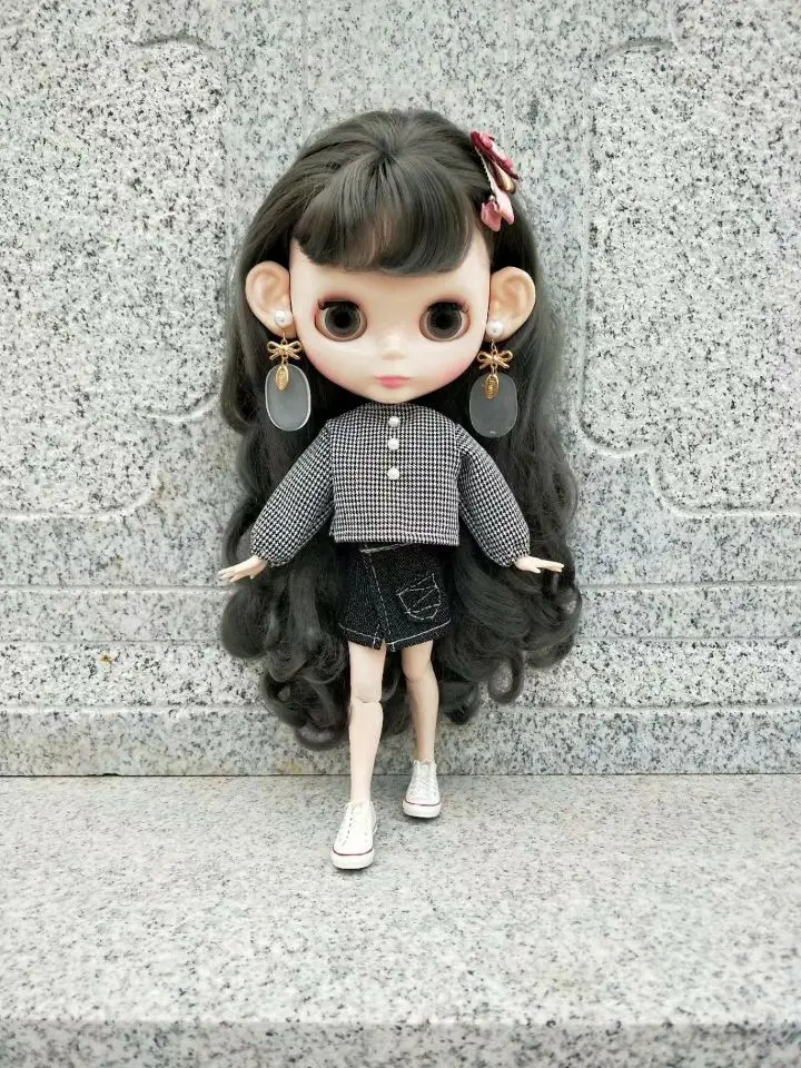 Кукольное платье Blythes подходит для 1/6 модного нового клетчатого топа в клетку и
