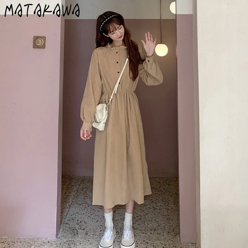 Женское платье для подруг MATAKAWA с длинным рукавом тонкая талия длинное женское