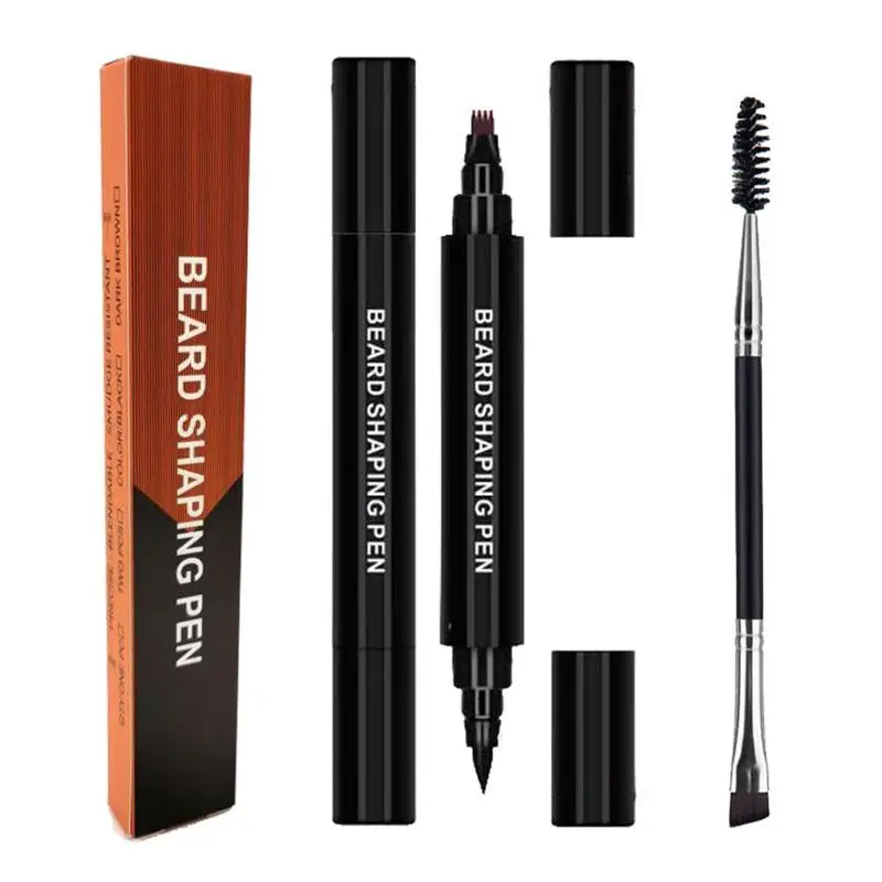 

Rotating Beard Styling Board Comb Beard Pen Beard Filler Shaping Waterproof Pencil Beard Brush Tools And Enhancer Moustache U1R7