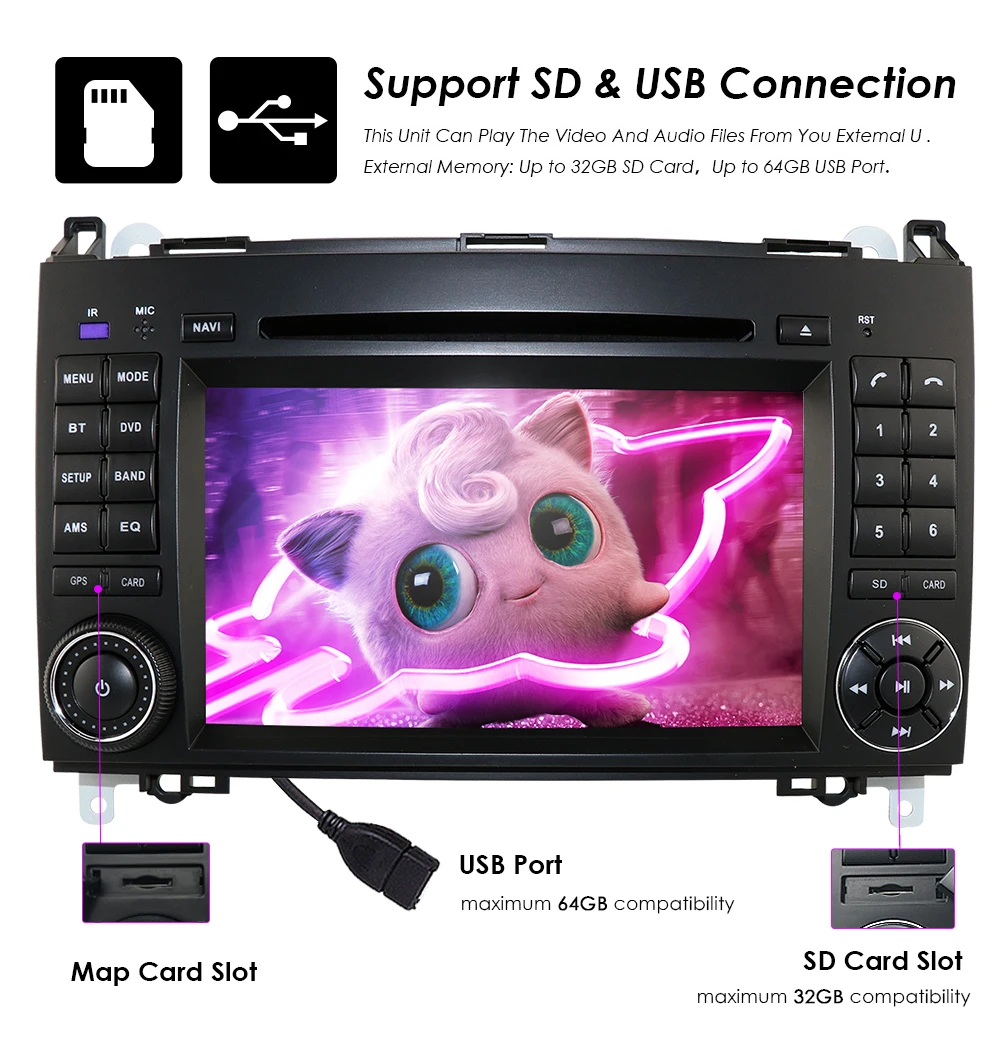 7 дюймов GPS Автомобильный DVD стерео для Мерседес Бенц Спринтер B200 W209 W169 B class 2DIN W245