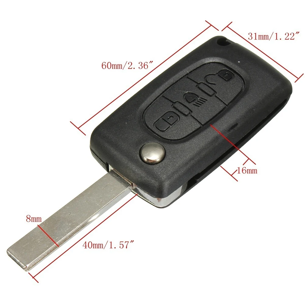 

3 Buttons Flip Folding Car Key Fob Shell Cover for Citroen C2 C3 C4 C5 C6 C8