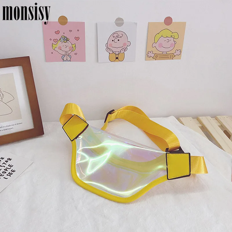 Поясная Сумка Monsisy Laser для мальчиков и девочек детская прозрачная нагрудная сумка