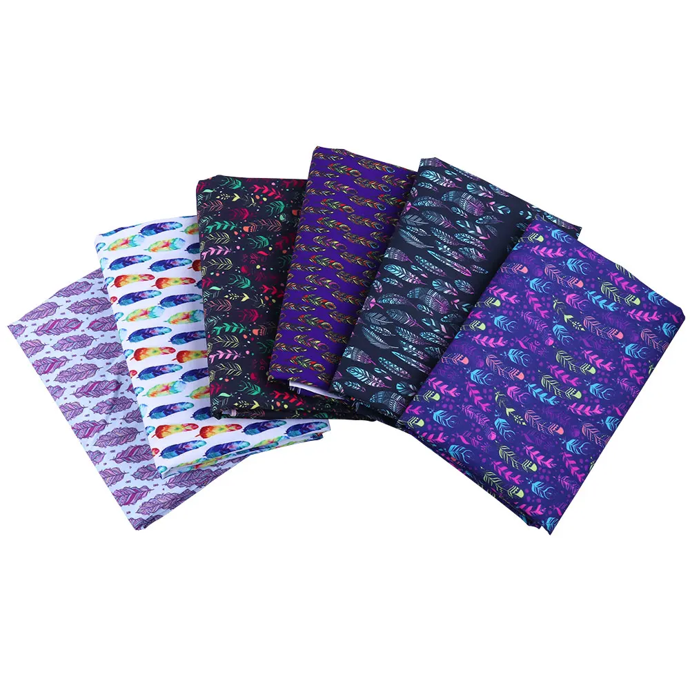 

50*140CM feather Polyester cotton Fabric Patchwor Printed for Tissue Kids Home Textile for Sewing Doll Dress Curtain