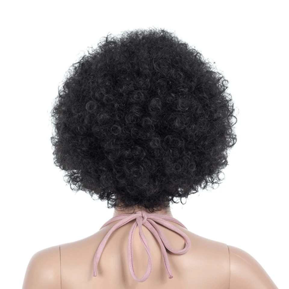 Синтетические афро черные надувные кудрявые короткие парики для черных женщин