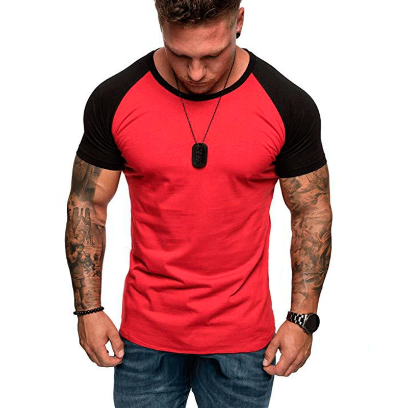 

New Splicing Short sleeve t shirt men Streetwear hip hop t-shirt Leisure fashion tshirt Summer shirt mens Tops Tee EU Size M-3XL