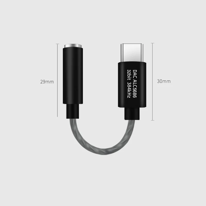 HIFI DAC наушник усилитель USB Type C к разъему наушников 3.5 мм 32 бита 384 кГц Адаптер Поддержка 16-32 Ом Декодер включен.