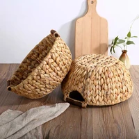 handmade rattan storage basket round fruit basket primary color simple woven fruit and vegetable storage home decoration
