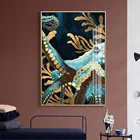 Постер на стену, абстрактный металлический постер с изображением животных, осьминог, море