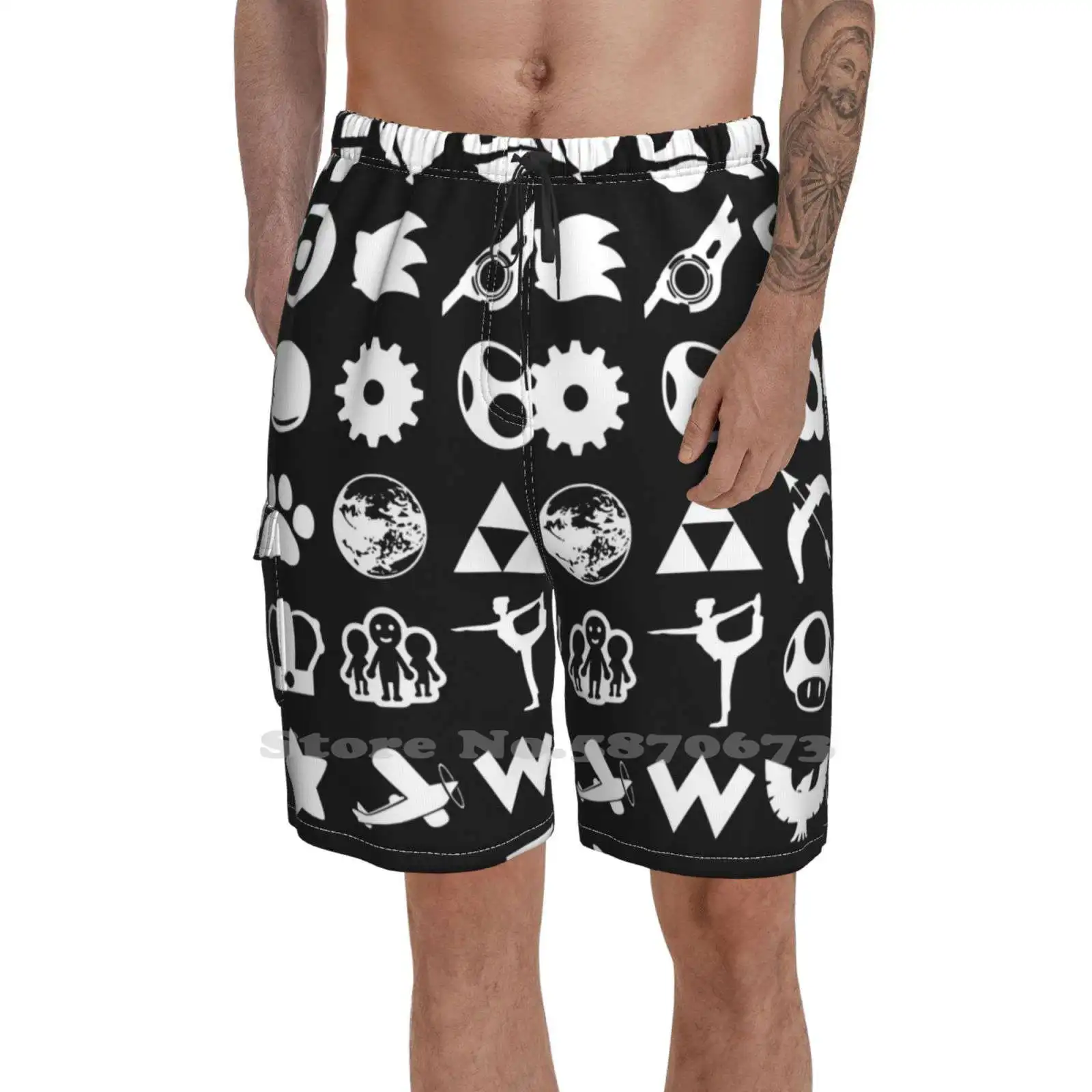 

Свободные тонкие пляжные спортивные шорты для борьбы с воздушными шарами 2,0, Bayonetta, геймерская утка, охота, Земляная скрепленная мать, финаль...