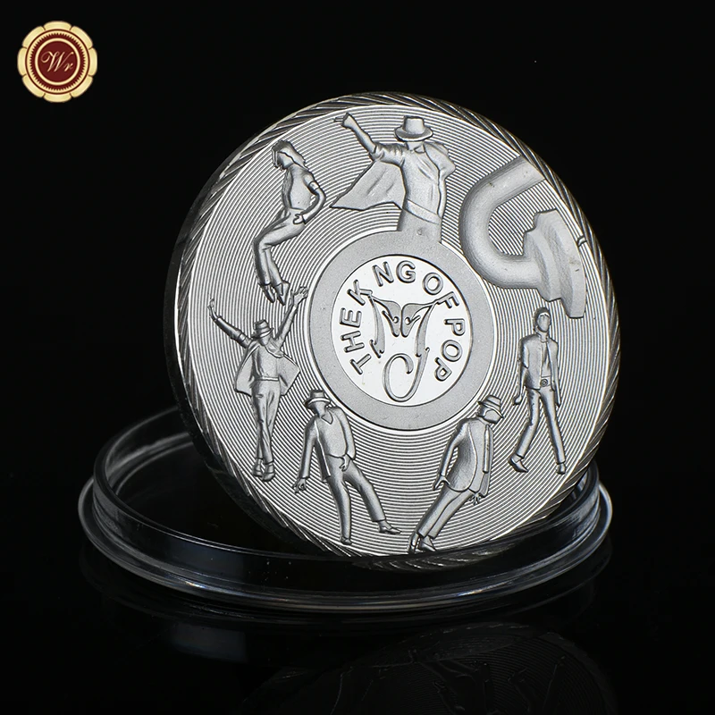 WR 2019 Новое поступление Майкл Джексон Посеребренная металлическая монета веера