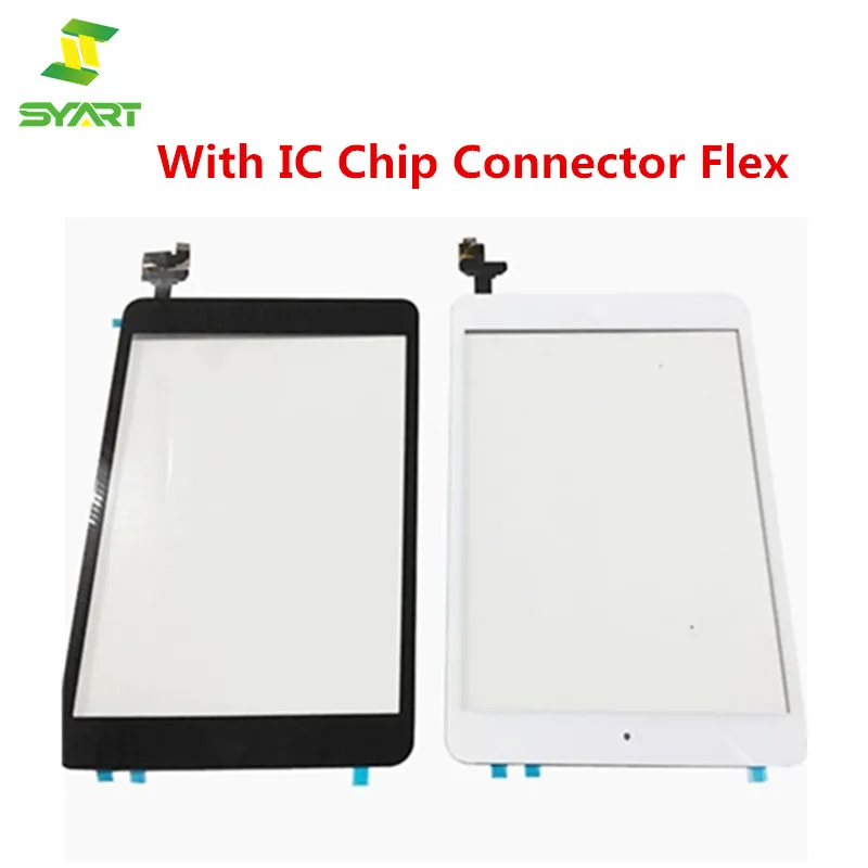 Для iPad mini 1/2 черный белый цвет сенсорный экран стекло дигитайзер + IC чип домашний