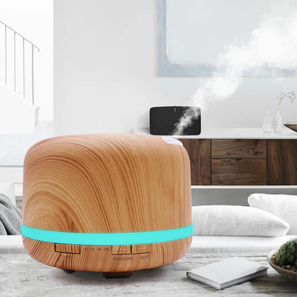 

FUNHO 500ml Aroma Diffuser Essential Oil Diffuser Aromatherapy Ultrasonic Air Humidifier Cool Mist Maker 7 Color LED For Home
