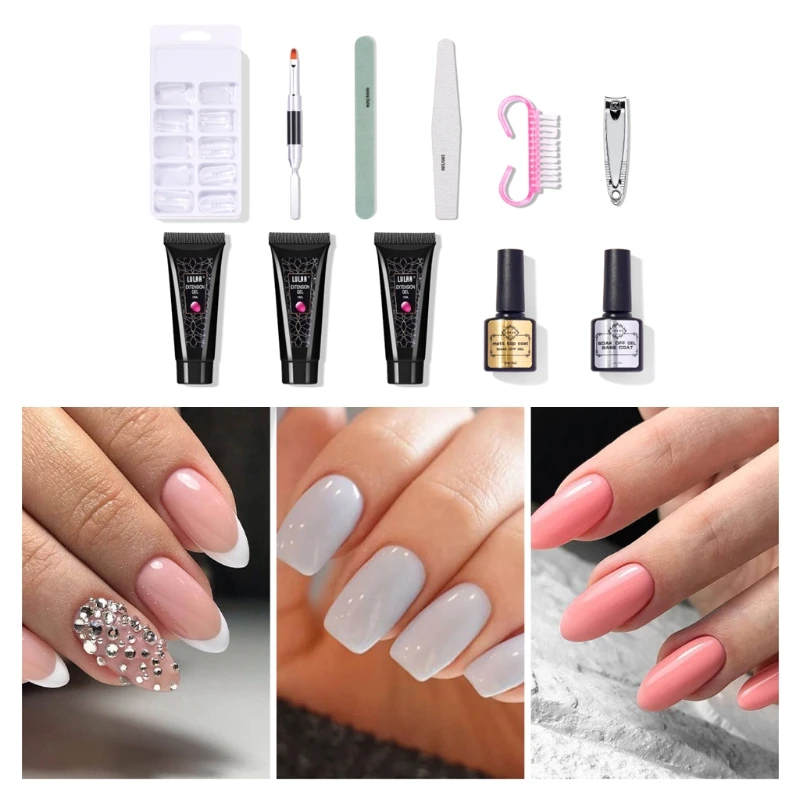 

1Set Nail Clipper Cutter File UV Light Lamp Brush Remover Soak off Gel Kit