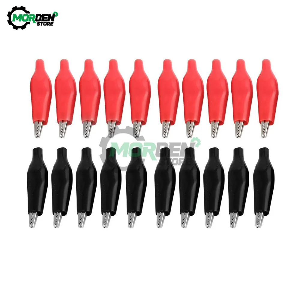 Металлический зажим типа крокодил P2001, Электрический зажим типа крокодил, измерительный зонд, черный, красный, 28 мм, свинцовый зажим типа крокодил