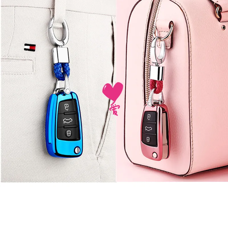 ТПУ чехол для ключей автомобиля мягкий Audi A1 A3 A4 A5 Q7 A6 C5 C6 A7 A8 R8 аксессуары