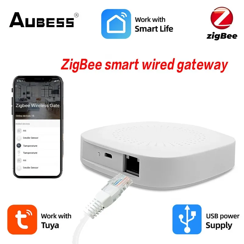 

Хаб-мост с сетевым смарт-шлюзом Tuya ZigBee, устройство дистанционного управления через приложение Smart Life, работает с Alexa Home