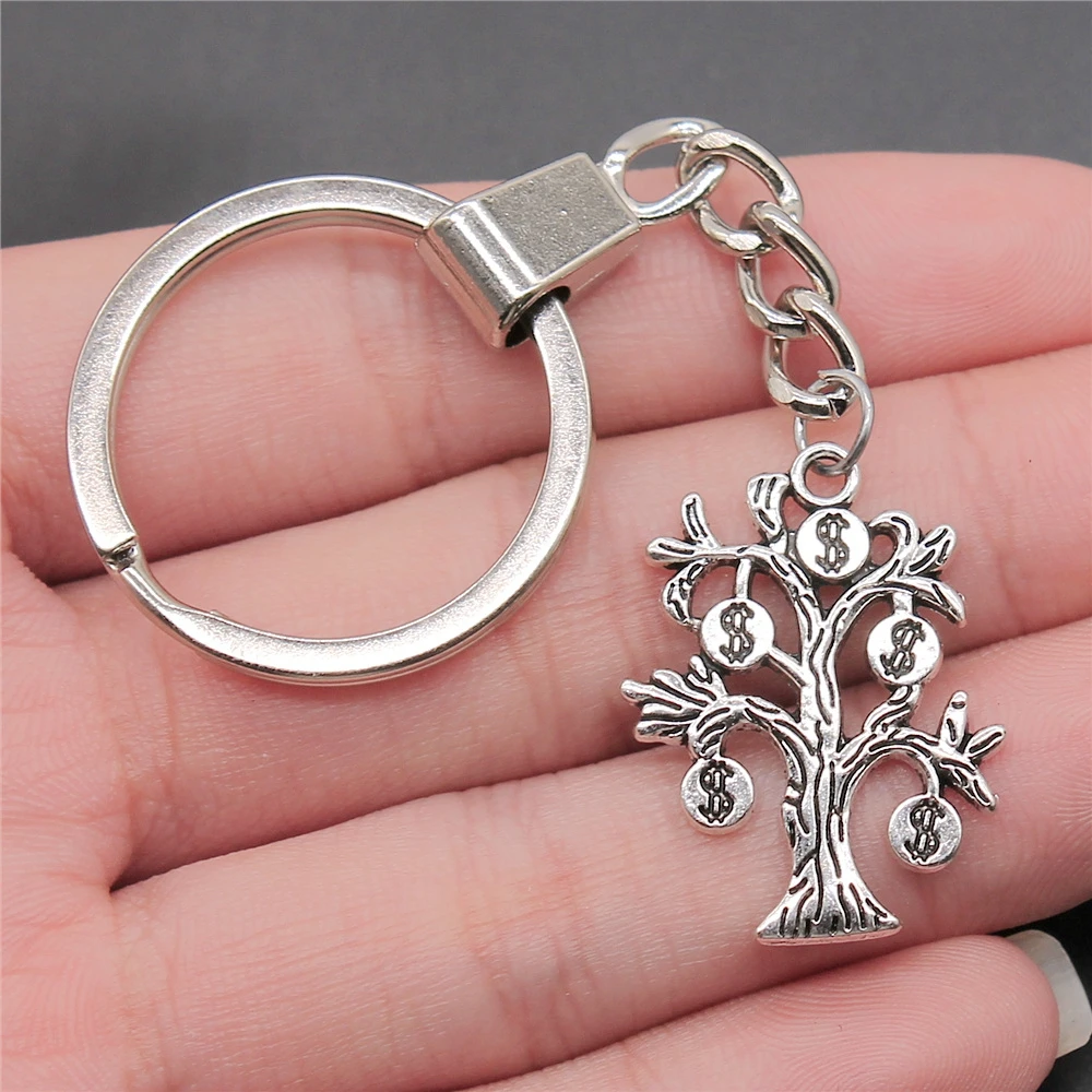 Fashion Antique Silver Color 29x22mm Money Tree Charms Pendants Key Chain Keyring For Men &amp Women | Украшения и аксессуары