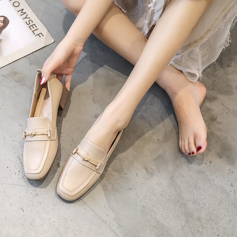 Женская обувь Оксфорды Деловая рабочая Черные туфли на плоской подошве без