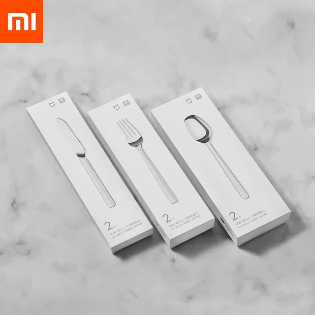 Xiaomi Mijia Посуда Из Нержавеющей Стали качественные высококачественные ножи для стейка Ложка Вилка для обеда столовая посуда бытовые столовые приборы - Цвет: 3 in 1 kits with box