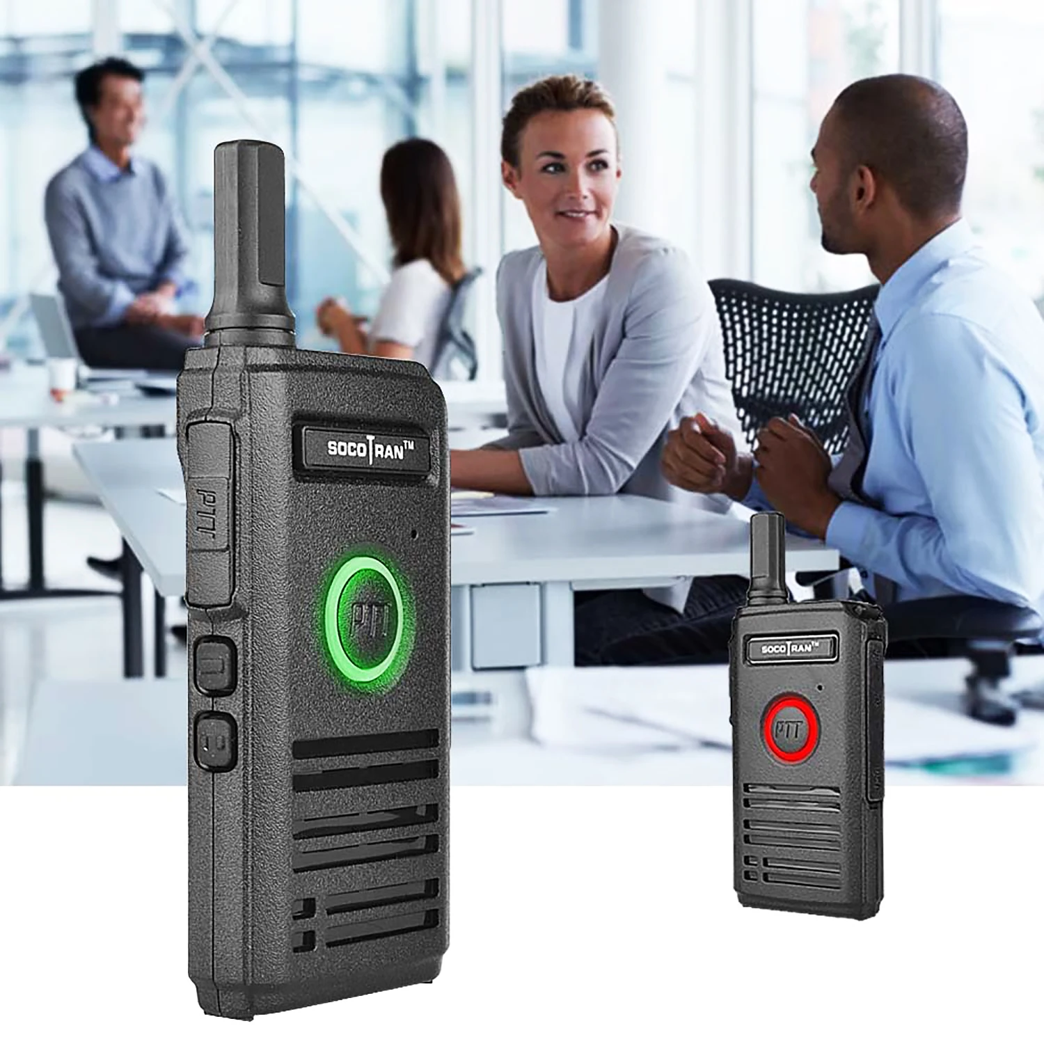 SOCOTRAN SC-600 UHF mini walkie talkie Amateur Radio 400-470MHz Ultra slim two way radio double PTT breathing light