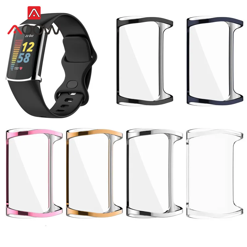 

Soft TPU Protective Case for Fitbit charge 5 Transparent Clear Full Coverage Anti-fall Watch Protector for Fitbit charge5