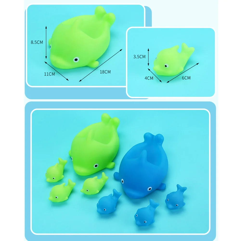 

4Pcs Cute Water Spray Float Dolphin Bathroom Play Game Baby Bath Squeeze Toy Squeaky Bathing Toy For Baby Bath Toys