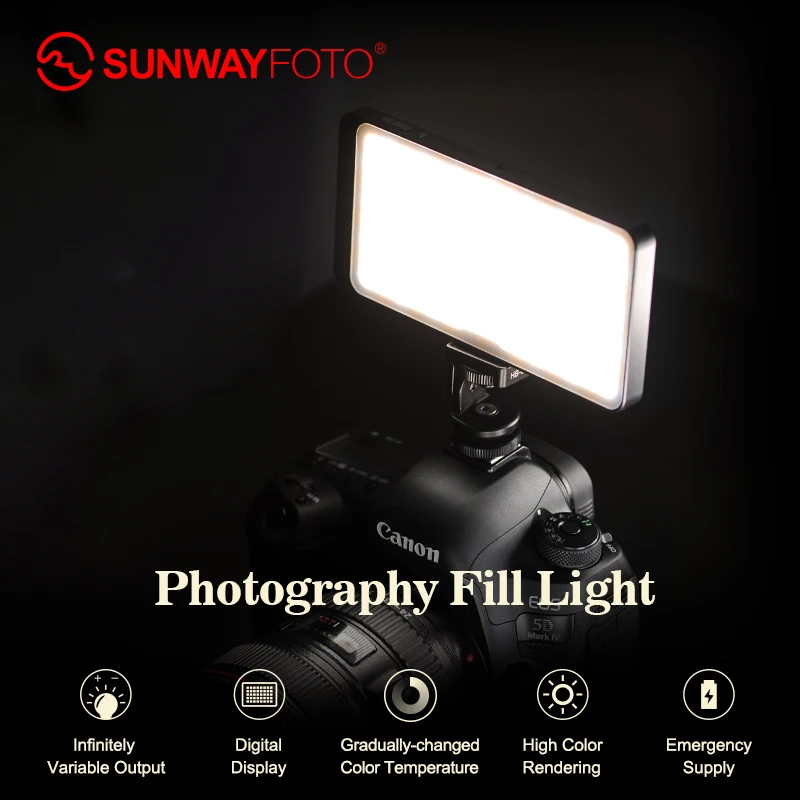 

SUNWAYFOTOT FL-120 LED Light for Studio Video Photo LED Lights Photography Lighting Dslr Camera Light Selfie for Youtube Selfie