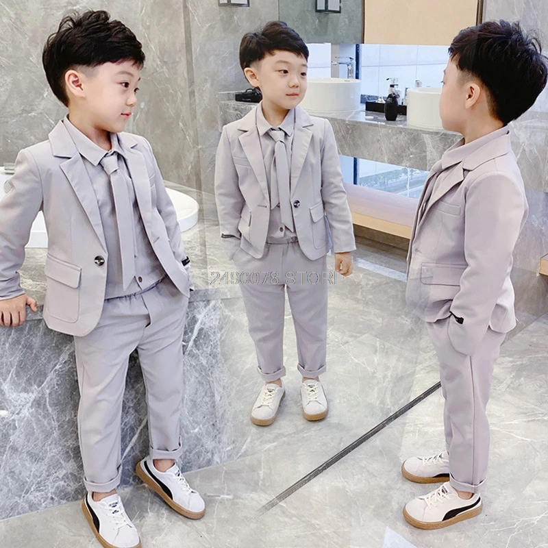 Костюм свадебный детский с блейзером и курткой цветочный пиджак одежда для