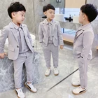 Летний Свадебный костюм с цветочным принтом для мальчиков; Детское торжественное платье; Блейзер; Пиджак; Комплект одежды для выступлений; Костюм для танцев